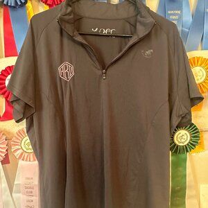 SmartPak Piper Qtr Zip Short Sleeve Sunshirt Charcoal grey/pink ARD monogram